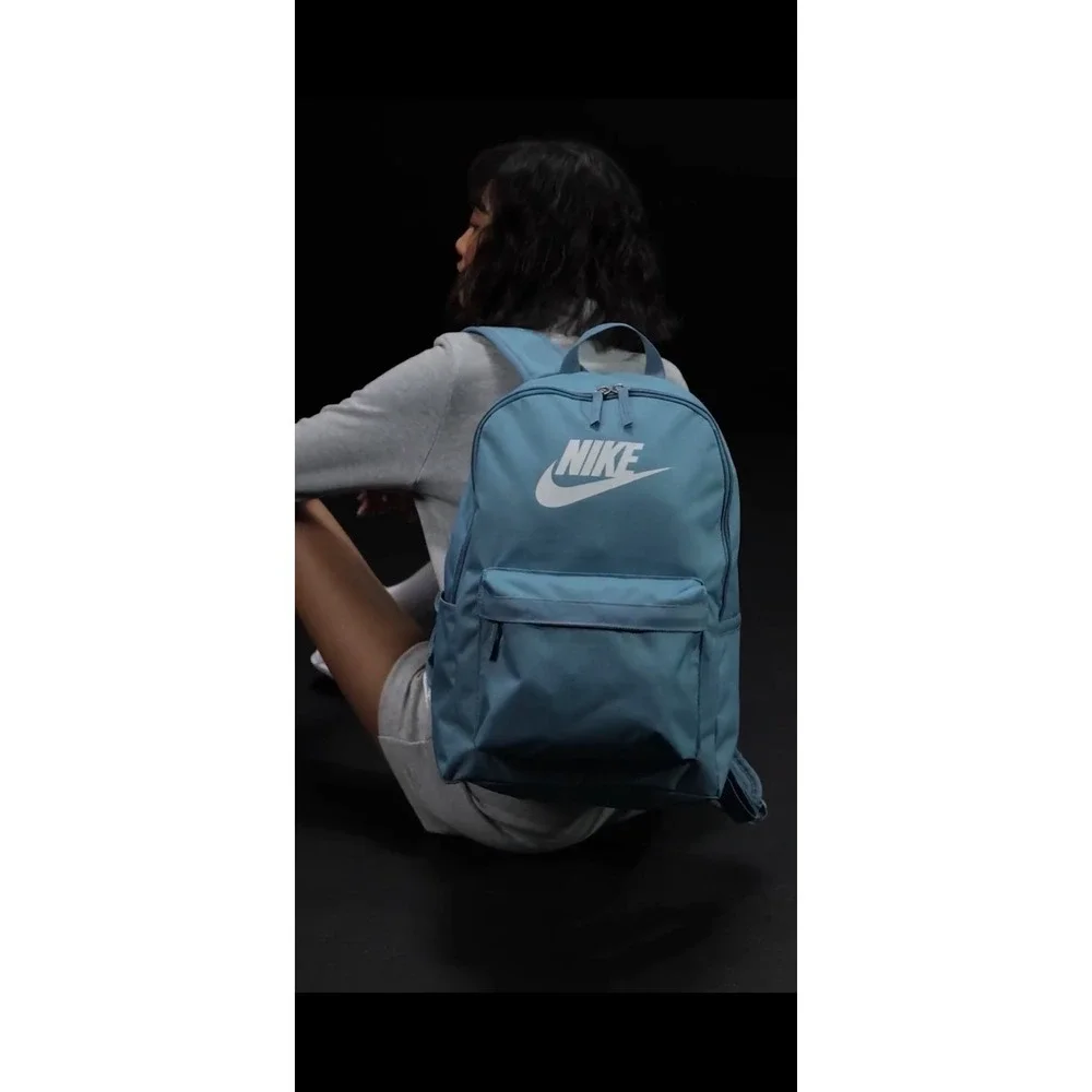 Nike Heritage Backpack Unisex One Size Teal Blue Futura Logo School Bag